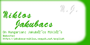 miklos jakubacs business card